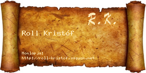 Roll Kristóf névjegykártya
